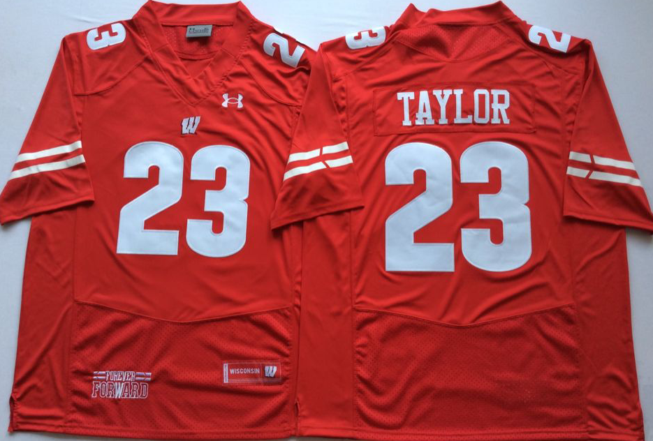 NCAA Men Wisconsin Badgers Red #23 TAYLOR->ncaa teams->NCAA Jersey